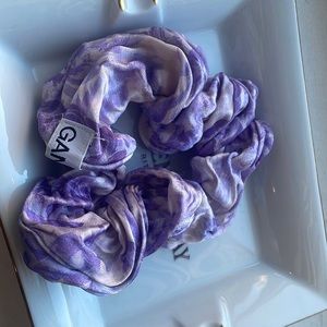 Ganni stretch silk satin scrunchie